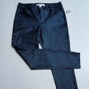 Old Navy Blue & black Metallic Houndstooth Pixie Ankle Pants, size 10 - NWT